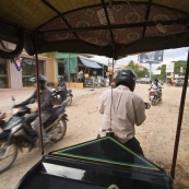 Our view from our tuk-tuk on the way to the temples of Angkor