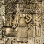 Rock carvings in the Bayon Temple