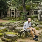 Sam in front of Ta Prohm