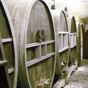 Large wine vats still being used to store Vinsanto