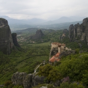 Moni Agias Varvaras Rousanou with Moni Agiou Nikolaou Anapafsa in the distance