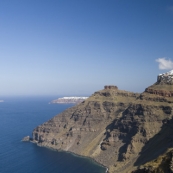 Imerovigli, Oia in the distance and the northern side of the island of Thirasia