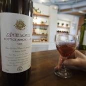 Light red wine at Koutsoyannopoulos Winery