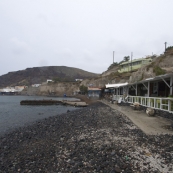 A wet afternoon at Akrotiri Beach