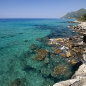 Looking north along the coast from Pelekas Beach