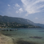 View north up the east coast of Kerkyra from Dassia