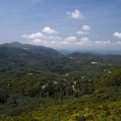 Looking north across Kerkyra on the drive up to Moni Pantokratora