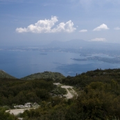 Looking south at Kerkyra Town from Moni Pantokratora