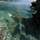 Snorkeling at the northern end of Glyfada Beach