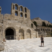 Lisa behind the Odeon of Herodes Atticus