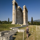 Lisa in front of the Temple of Olympian Zeus