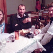 Lisa, Sam and ET enjoying pre-dinner drinks at Koka Roka Taverna