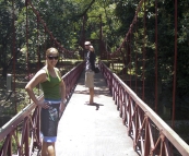 Lisa and Sam on the Hanging Bridge at the Bogor Botanic Gardens