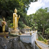 Buddha figures around Luang Prabang\'s central Phou Si