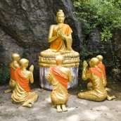 Buddha figures around Luang Prabang's central Phou Si