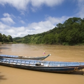 Our transport on the Nam Khan River to Tad Sae Waterfall