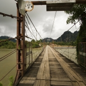 A bridge over the Nam Xong River in Vang Vieng