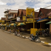 Endless bars and restaurants offering western food in Vang Vieng