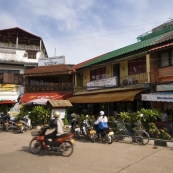 Some of the Scandinavian and French eateries surrounding Nam Phu Fountain