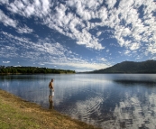 Sam taking a swim in Lake Tinaroo