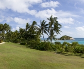 Panoramic of the Lizard Island Resort dining facilities overlooking Anchor Bay