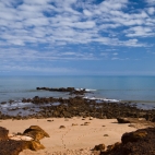 Sam fishing off the rocks at James Price Point