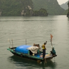 Local fishermen in Halong Bay