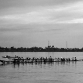 Rowers in the Mekong River
