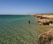 Sam fishing at Osprey Bay