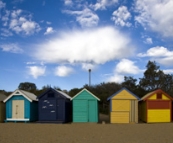 Panorama of the Brighton beach huts