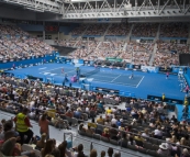 Jelena Jankovic playing Alona Bondarenko in the Hisense Arena