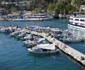 The Roman harbor carved into the cliffs at the base of Kaleici