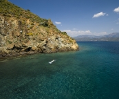 Sam snorkeling at one of the Yassica Islands on our cruise