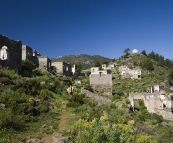 Lisa hiking through the ghost town of Kayakoy