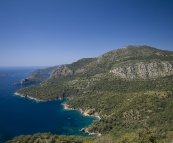 View north from the Lycian Way (the inlet before the large peninsula is where we ended up the first time)