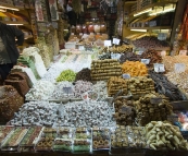 Turkish delight and dried fruits in the Spice Bazaar