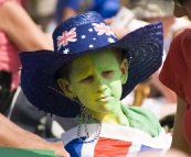 Spectators at the Twenty20 cricket at Bellerive Oval