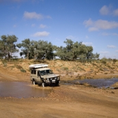 One of the few creeks containing water between William Creek and Oodnadatta