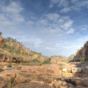 Walking between Katherine Gorge's first and second gorges