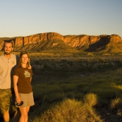 Sam and Lisa with the Bungle Bungle Range in the background