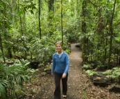Lisa hiking through the rainforest in Dorrigo National Park