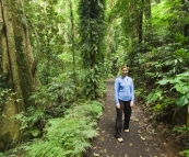 Lisa hiking through the rainforest in Dorrigo National Park