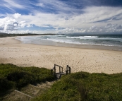 The beach in front of our campsite at Lake Arragan in Yuraygir National Park