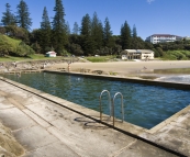 Taking a dip at the beach pool in Yamba
