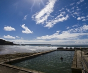 Taking a dip at the beach pool in Yamba