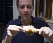 Matt unable to resist the lamb roast leftovers