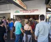 One of the busy Byron Bay gelaterias