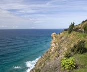 Lisa on the walking path along Cape Byron