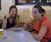 Lisa and Gina enjoying a couple of local brew at the Great Northern