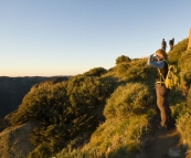 Lisa below Eagles Nest at sunrise